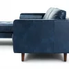 Barcelona Upholstered Oxford Blue Leather Corner Sofa 8