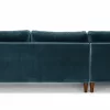 Barcelona Upholstered Pacific Blue Velvet Corner Sofa 10