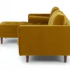 Barcelona Upholstered Yarrow Gold Velvet Corner Sofa 9