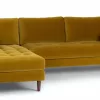 Barcelona Upholstered Yarrow Gold Velvet Corner Sofa 14