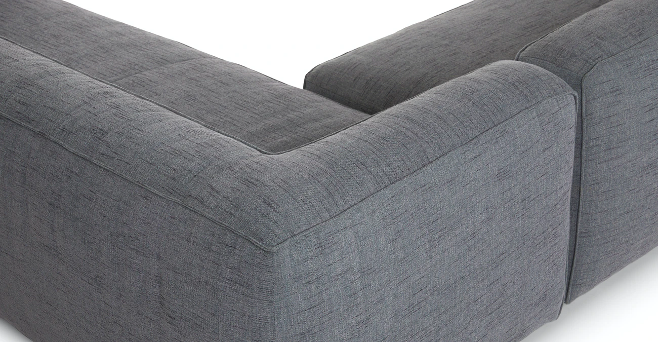 Chicago Upholstered Melrose Gray Fabric Corner Sofa 4