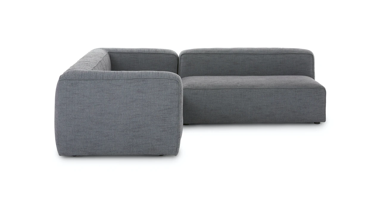 Chicago Upholstered Melrose Gray Fabric Corner Sofa 2