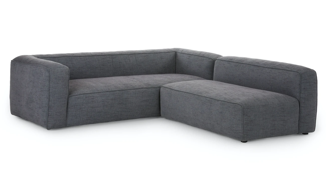 Chicago Upholstered Melrose Gray Fabric Corner Sofa 5