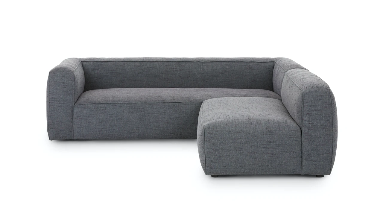Chicago Upholstered Melrose Gray Fabric Corner Sofa 1