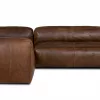 Chicago Upholstered Rawhide Brown Leather Corner Sofa 5
