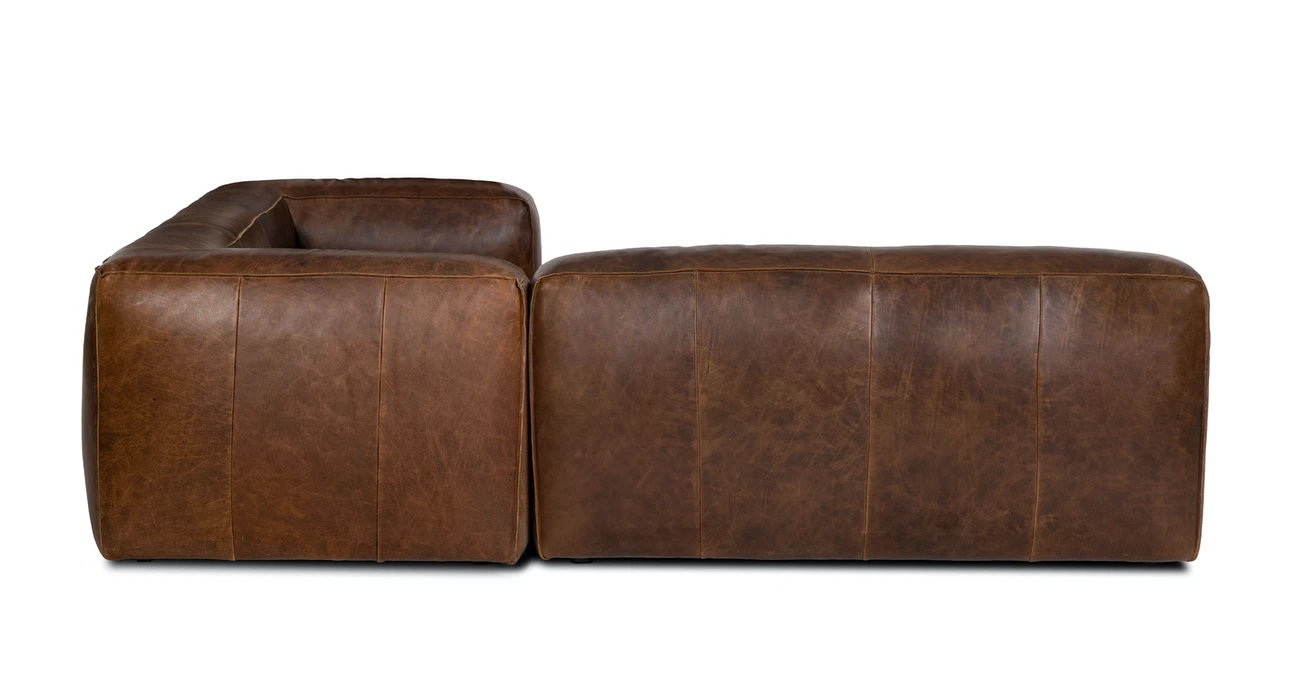 Chicago Upholstered Rawhide Brown Leather Corner Sofa 2