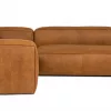 Chicago Upholstered Rawhide Tan Leather Corner Sofa 5