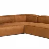 Chicago Upholstered Rawhide Tan Leather Corner Sofa 8
