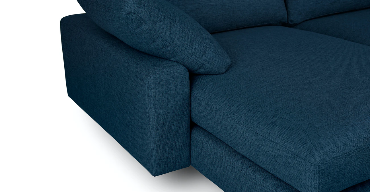 Freya Upholstered Twilight Blue Corner Sofa 3