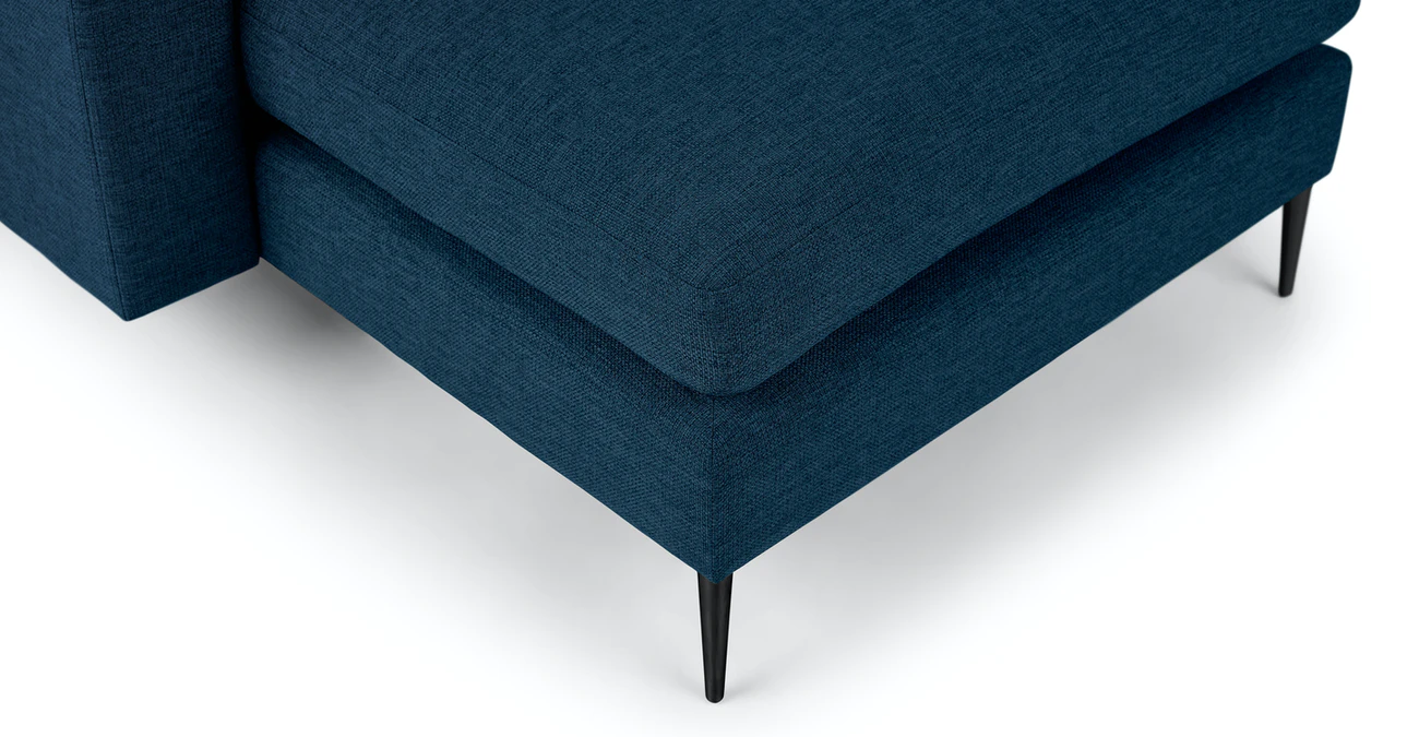 Freya Upholstered Twilight Blue Corner Sofa 4