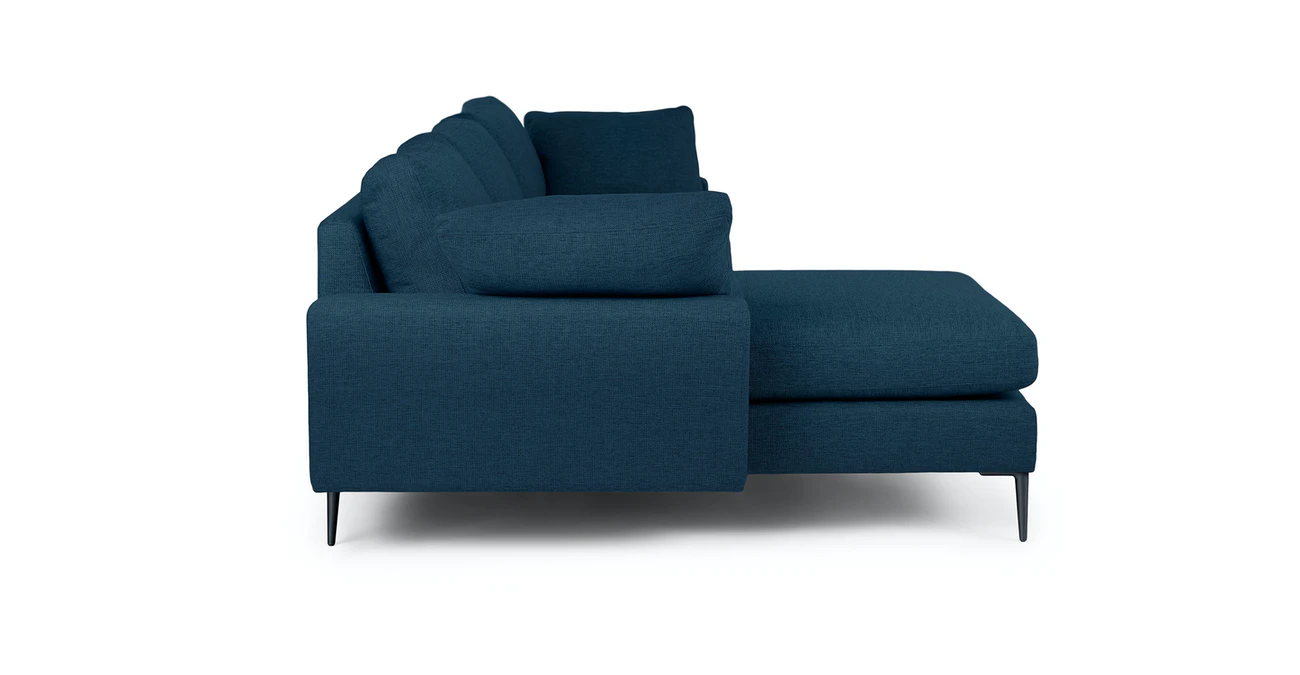 Freya Upholstered Twilight Blue Corner Sofa 5