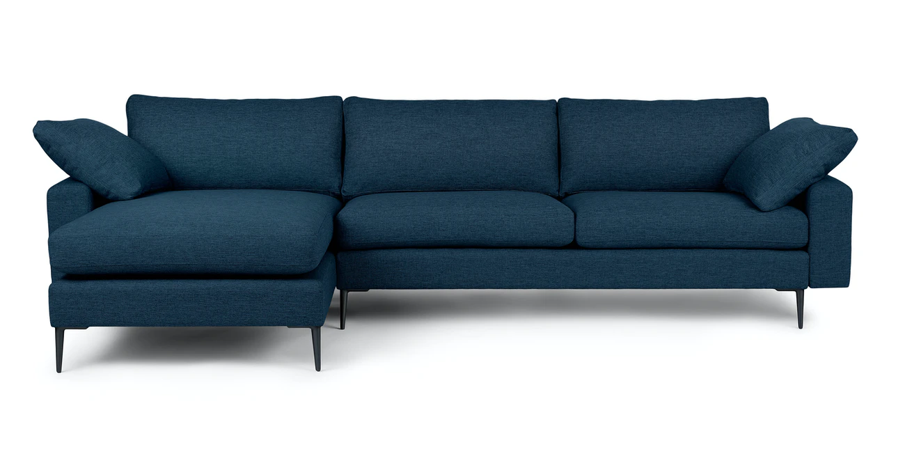 Freya Upholstered Twilight Blue Corner Sofa 1