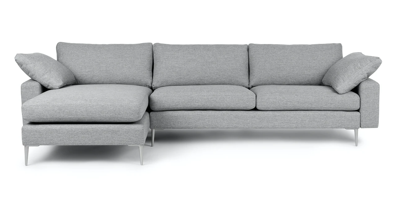 Freya Upholstered Winter Gray Corner Sofa 1