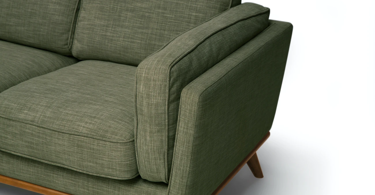 Milan Upholstered 5-Seaters Green Corner Sofa 4
