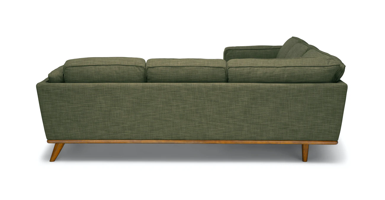 Milan Upholstered 5-Seaters Green Corner Sofa 6