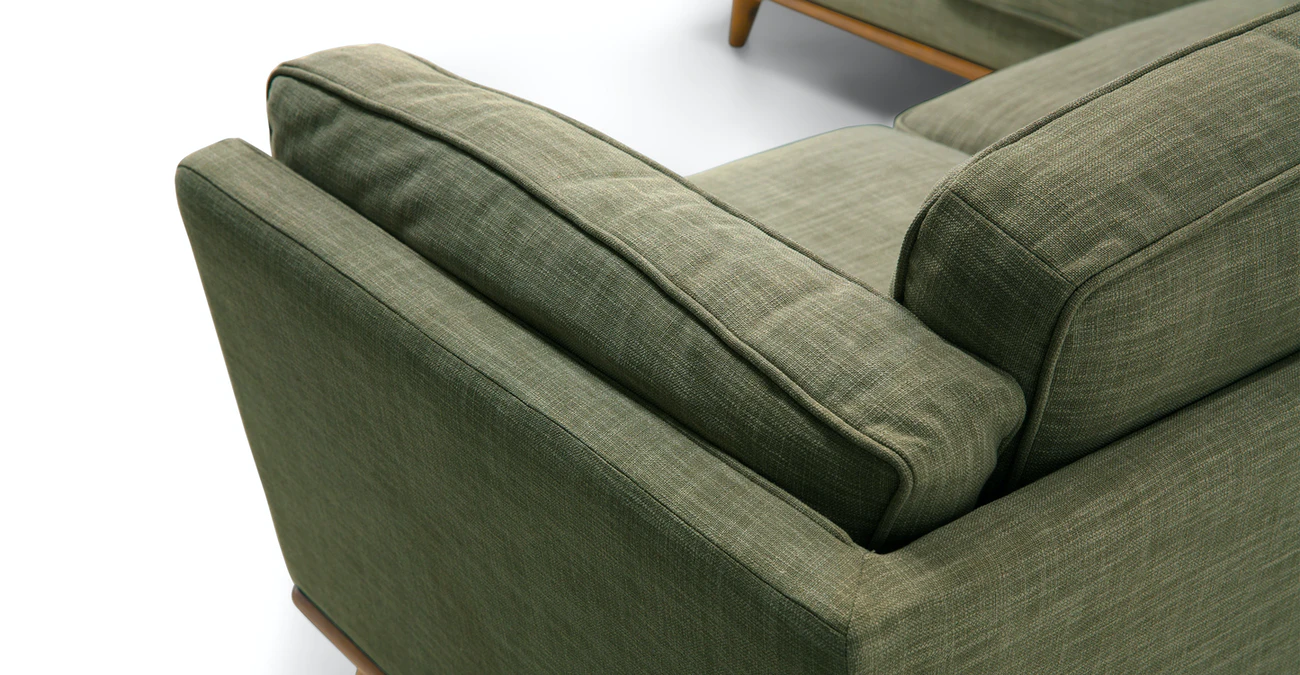 Milan Upholstered 5-Seaters Green Corner Sofa 2