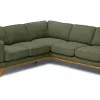 Milan Upholstered 5-Seaters Green Corner Sofa 9