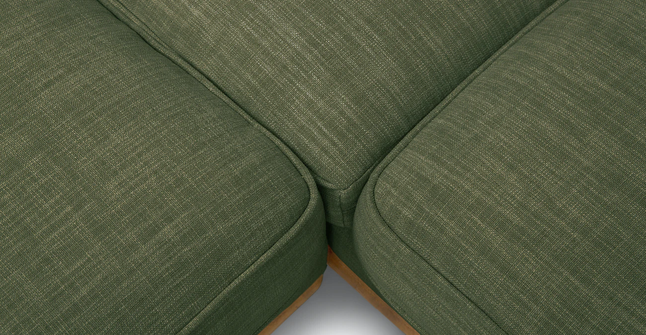 Milan Upholstered 5-Seaters Green Corner Sofa 3