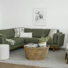 Milan Upholstered 5-Seaters Green Corner Sofa 15