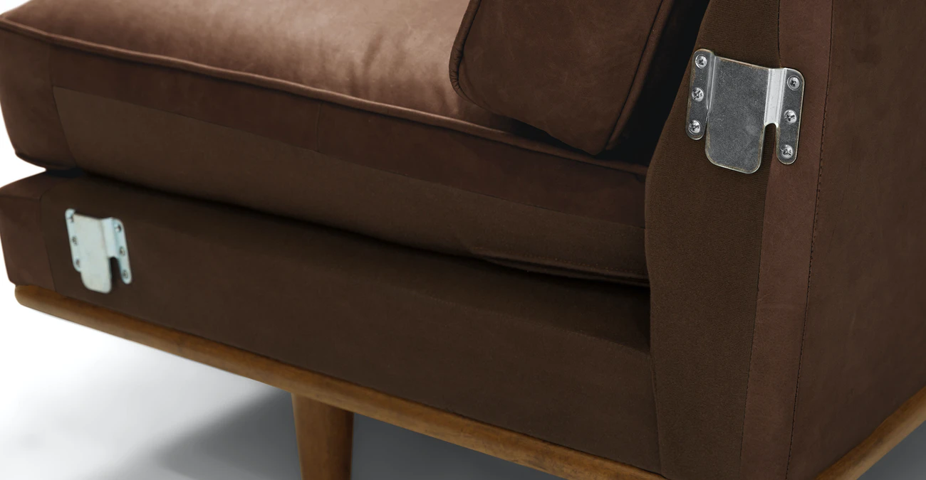 Milan Upholstered 5-Seaters Chocolate Corner Sofa 3