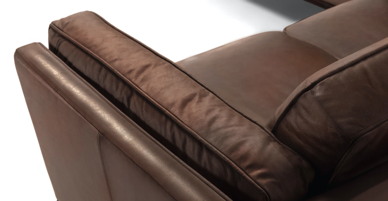 Milan Upholstered 5-Seaters Chocolate Corner Sofa 5