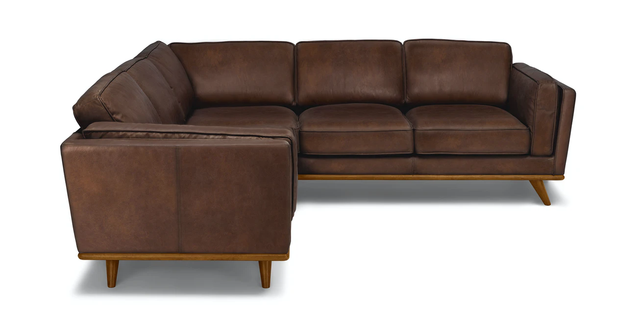 Milan Upholstered 5-Seaters Chocolate Corner Sofa