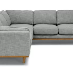 Milan Upholstered 5-Seaters Pebble Grey Corner Sofa