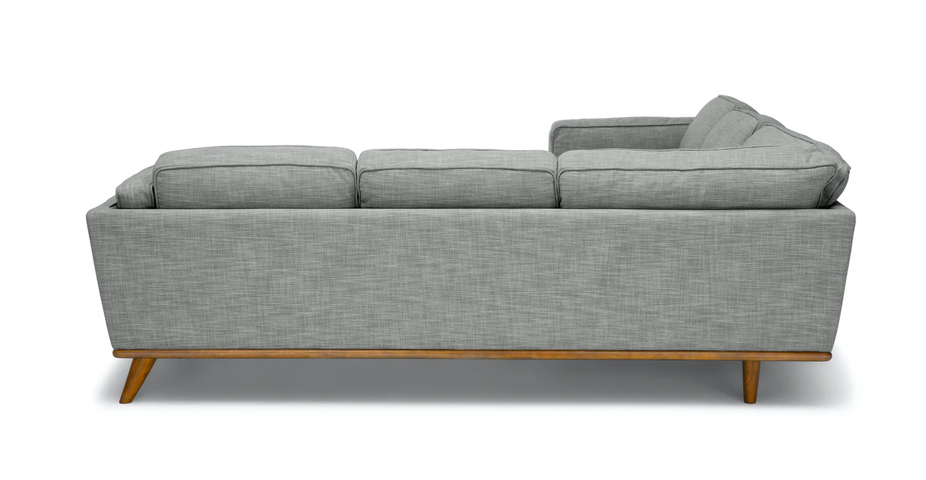 Milan Upholstered 5-Seaters Pebble Grey Corner Sofa 2