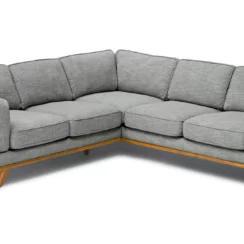 Milan Upholstered 5-Seaters Pebble Grey Corner Sofa - Corner