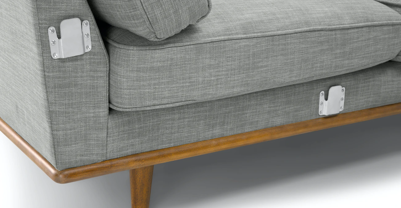 Milan Upholstered 5-Seaters Pebble Grey Corner Sofa 3
