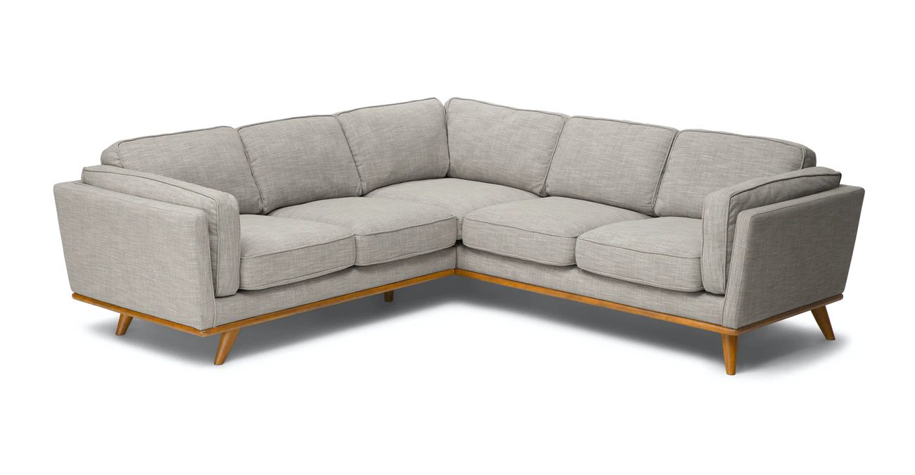 Milan Upholstered 5-Seaters Rain Cloud Gray Corner Sofa 1