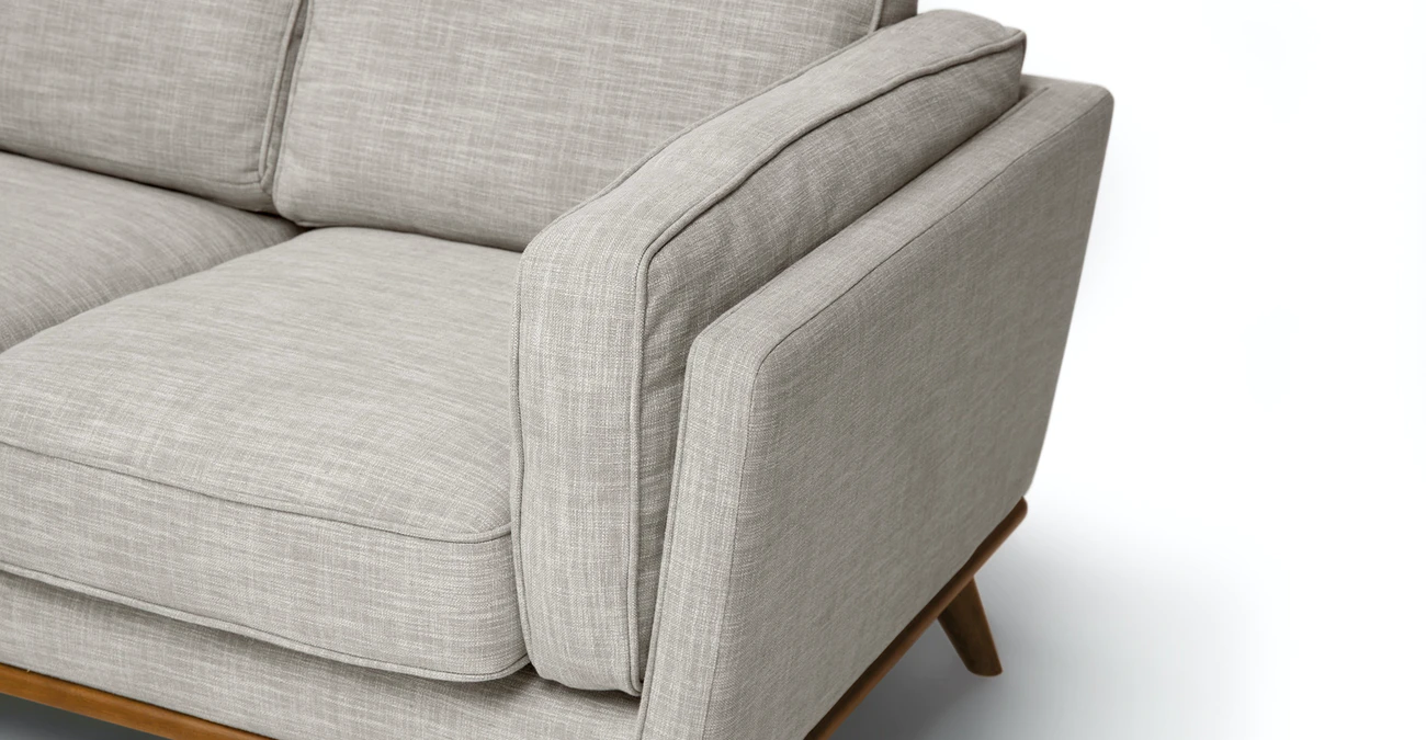 Milan Upholstered 5-Seaters Rain Cloud Gray Corner Sofa 5