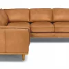 Milan Upholstered 5-Seaters Tan Leather Corner Sofa UK 7
