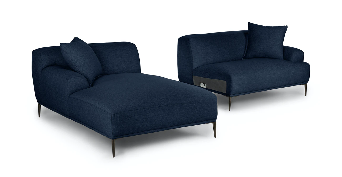 Milano Upholstered Aurora Blue Corner Sofa 4