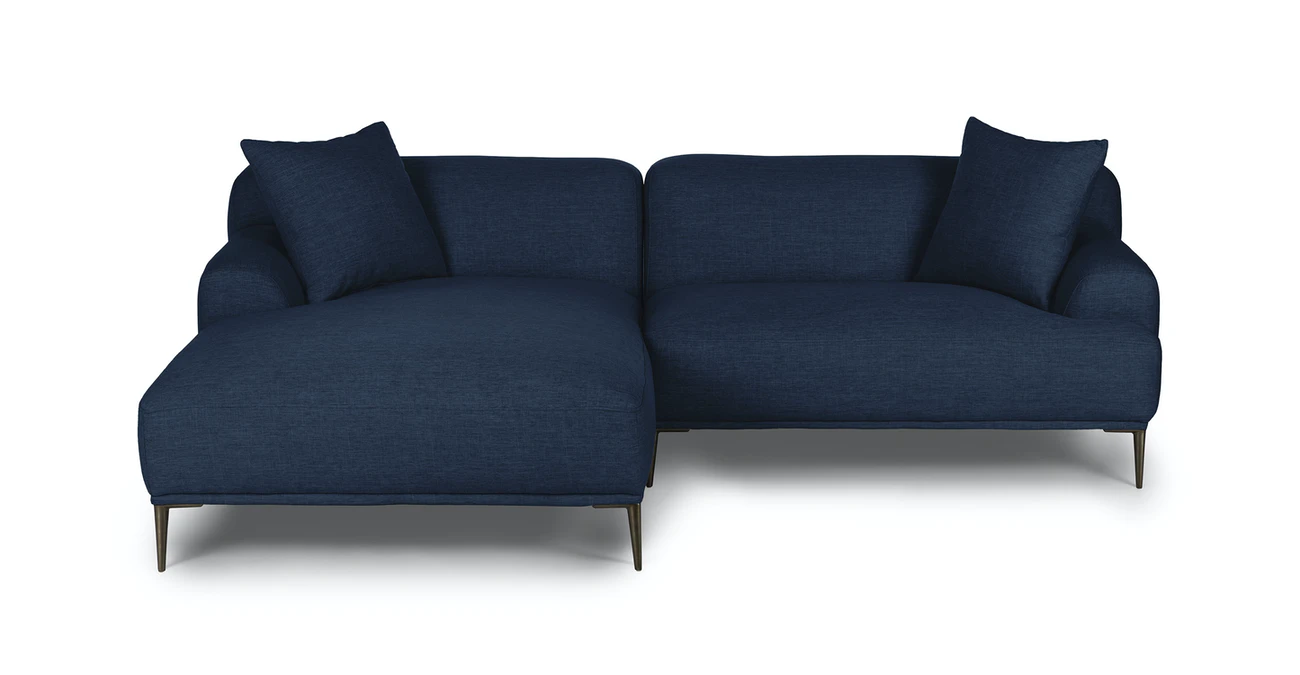 Milano Upholstered Aurora Blue Corner Sofa 1