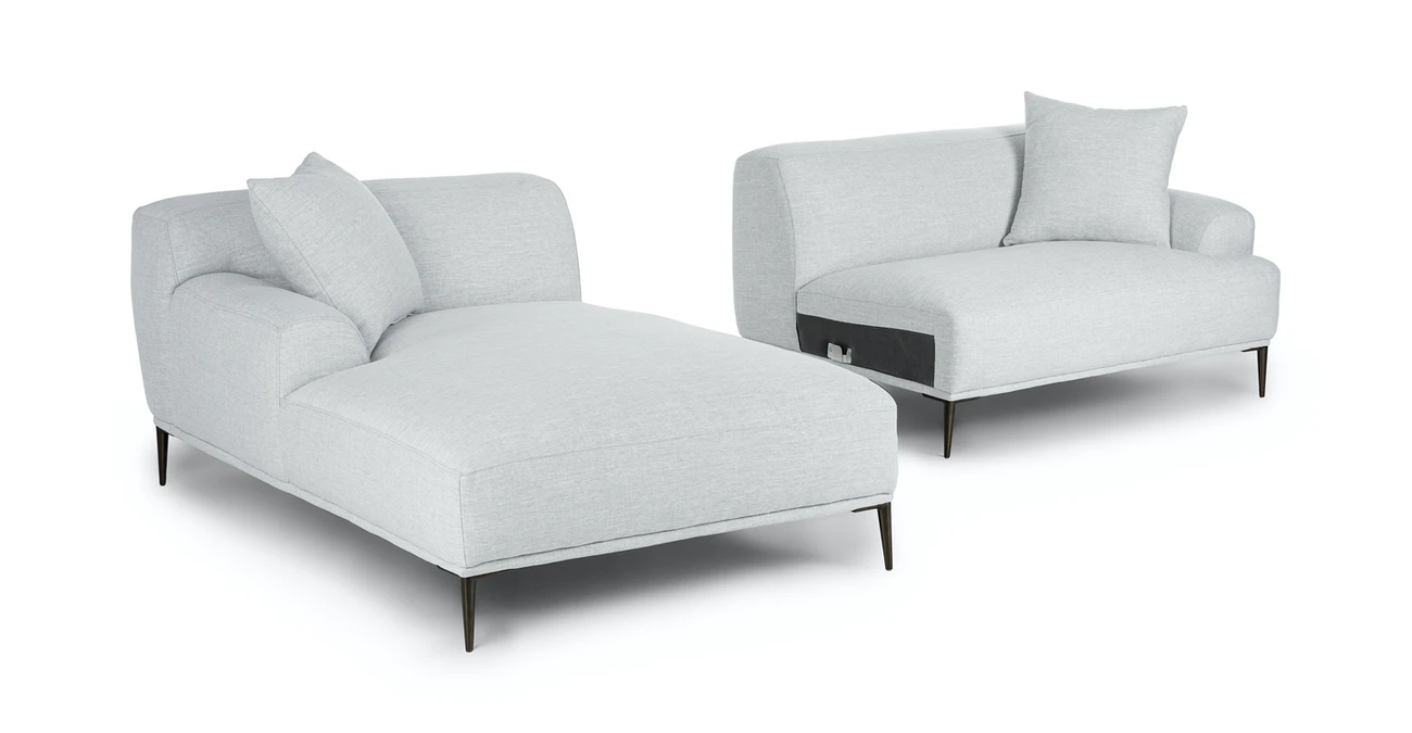 Milano Upholstered Mist Gray Corner Sofa 2