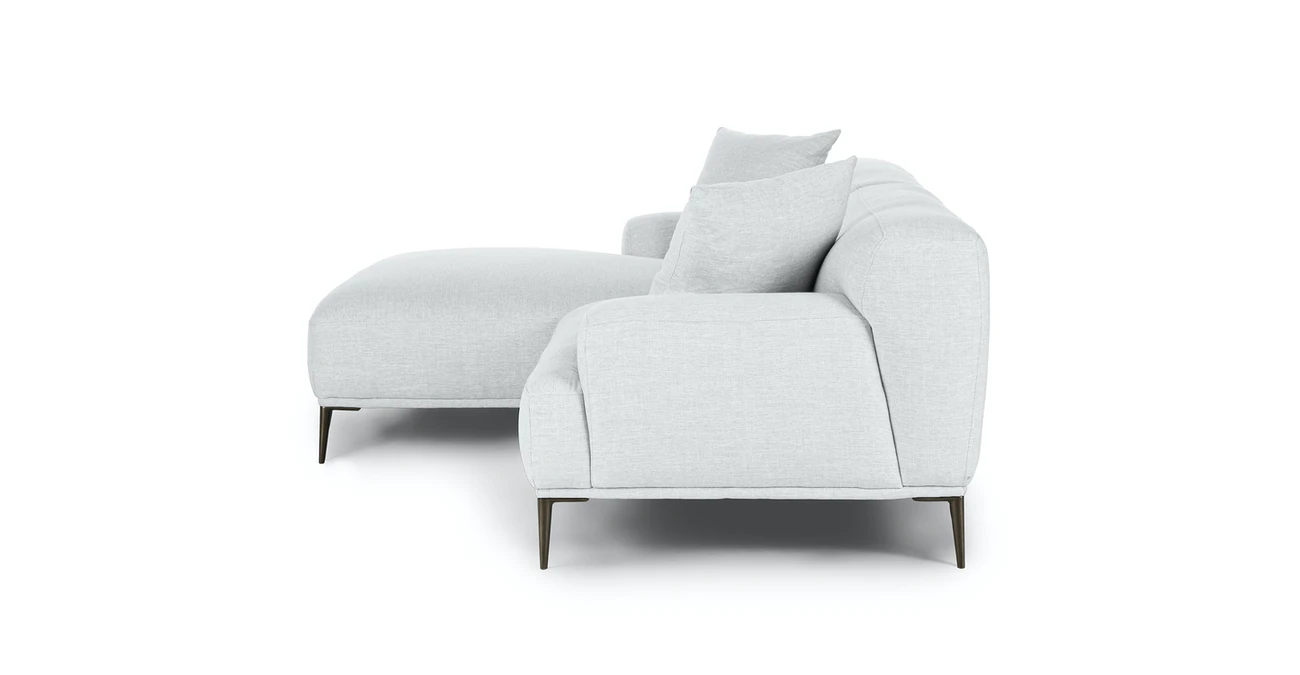 Milano Upholstered Mist Gray Corner Sofa 3