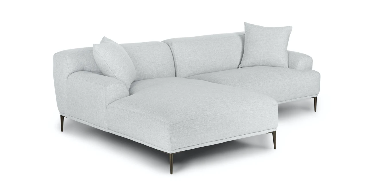 Milano Upholstered Mist Gray Corner Sofa 8