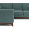 Milo Upholstered Aquarius Aqua Fabric Corner Sofa 8