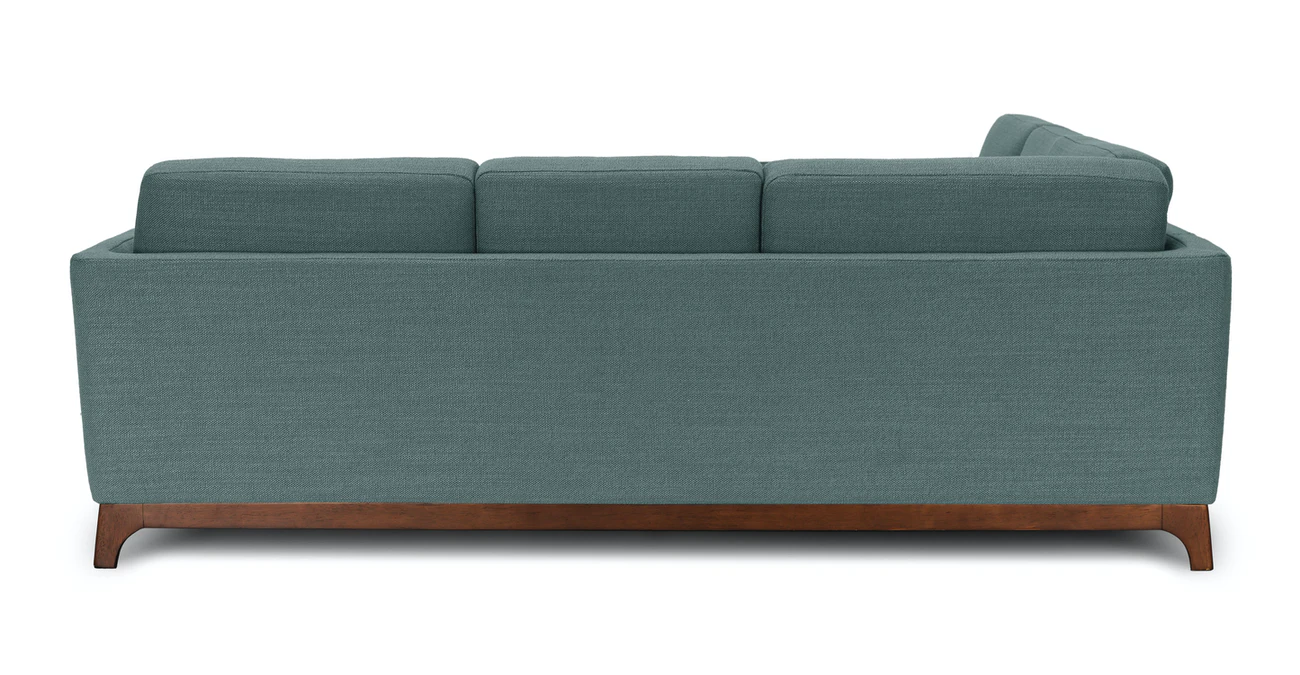Milo Upholstered Aquarius Aqua Fabric Corner Sofa 2
