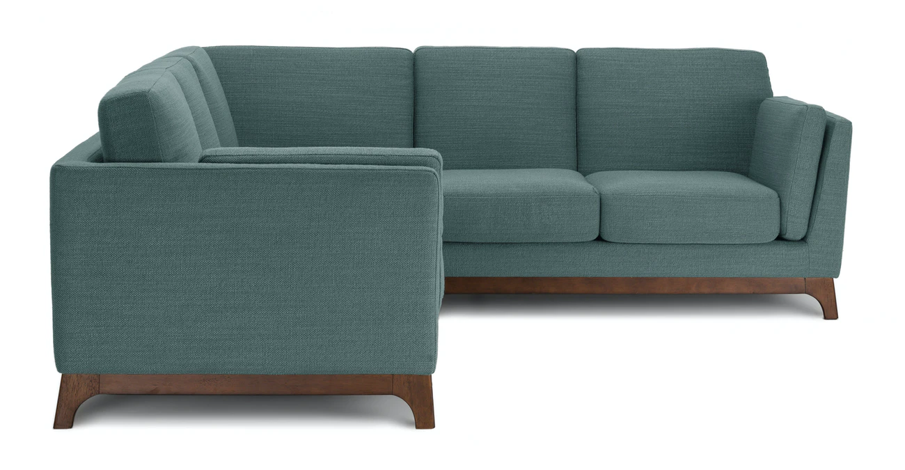 Milo Upholstered Aquarius Aqua Fabric Corner Sofa 1