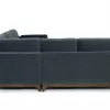 Milo Upholstered Deep Sea Blue Velvet Corner Sofa 8