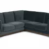 Milo Upholstered Deep Sea Blue Velvet Corner Sofa 12