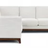 Milo Upholstered Fresh White Fabric Corner Sofa 7