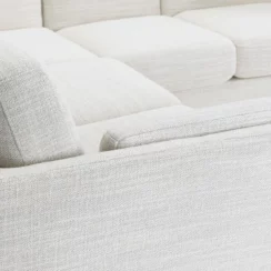 Milo Upholstered Fresh White Fabric Corner Sofa - Arm
