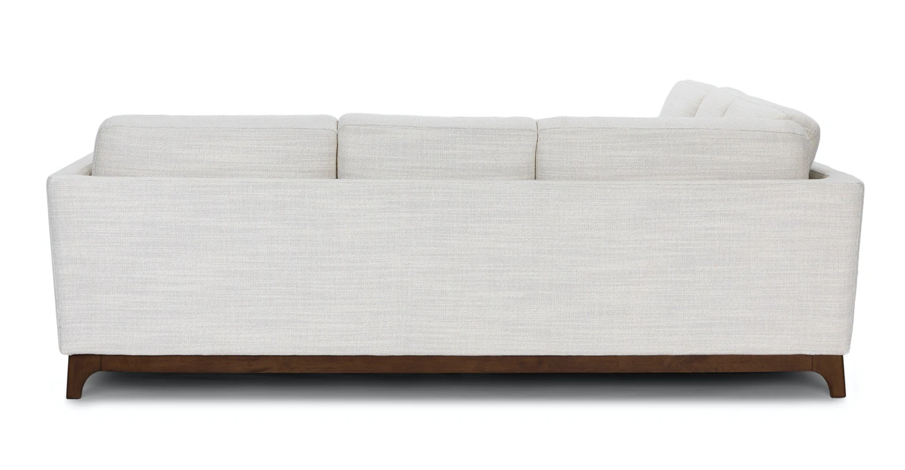 Milo Upholstered Fresh White Fabric Corner Sofa 5