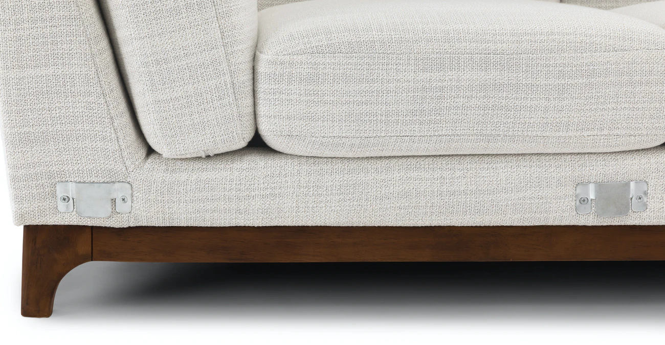 Milo Upholstered Fresh White Fabric Corner Sofa 3