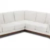 Milo Upholstered Fresh White Fabric Corner Sofa 12