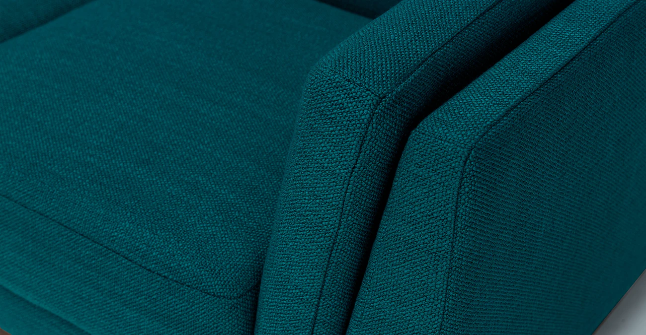 Milo Upholstered Lagoon Blue Fabric Corner Sofa 3