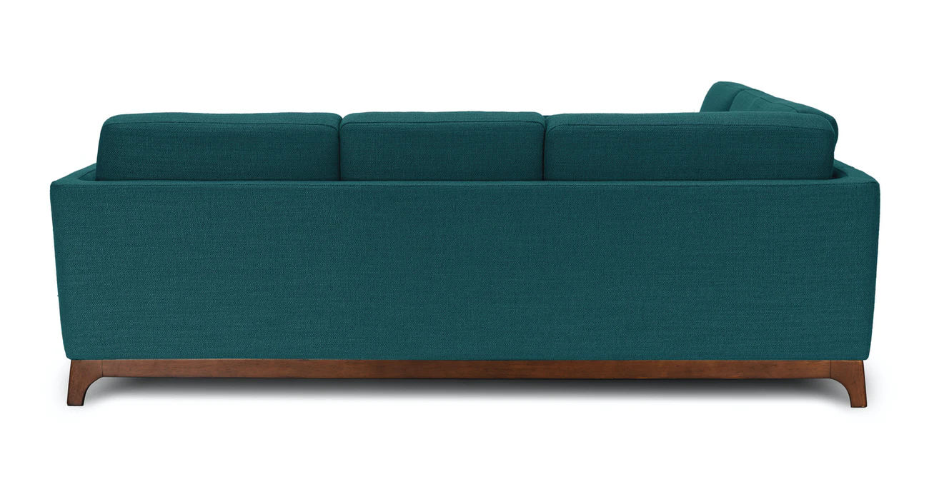 Milo Upholstered Lagoon Blue Fabric Corner Sofa 6